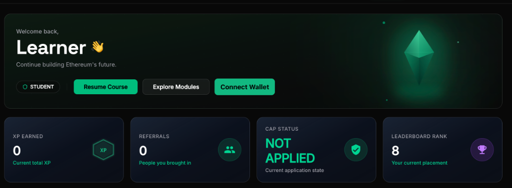 ETHShala Learning Dashboard